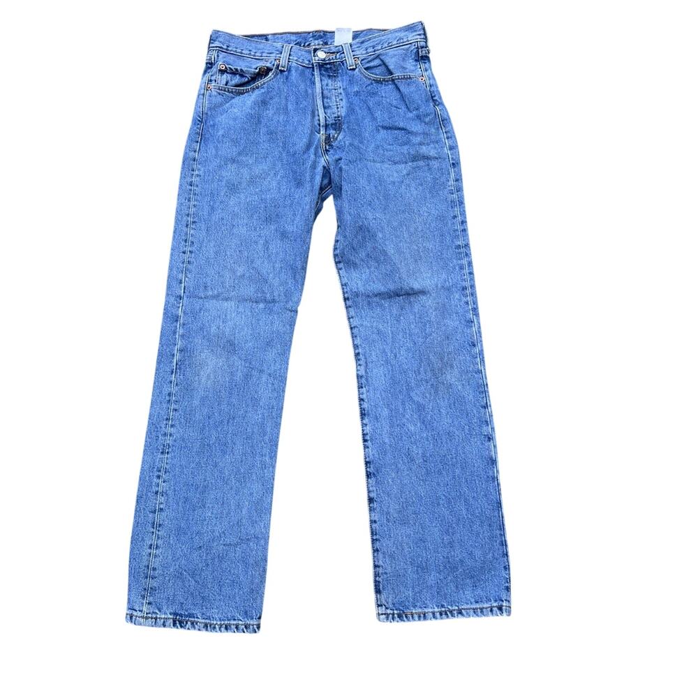 Levis 501 Original Fit Jeans Men's 32x32 Blue Denim Straight Leg Button Fly